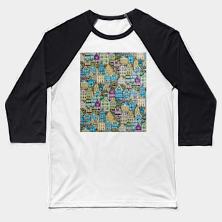 Houses Pattern Baseball T-Shirt